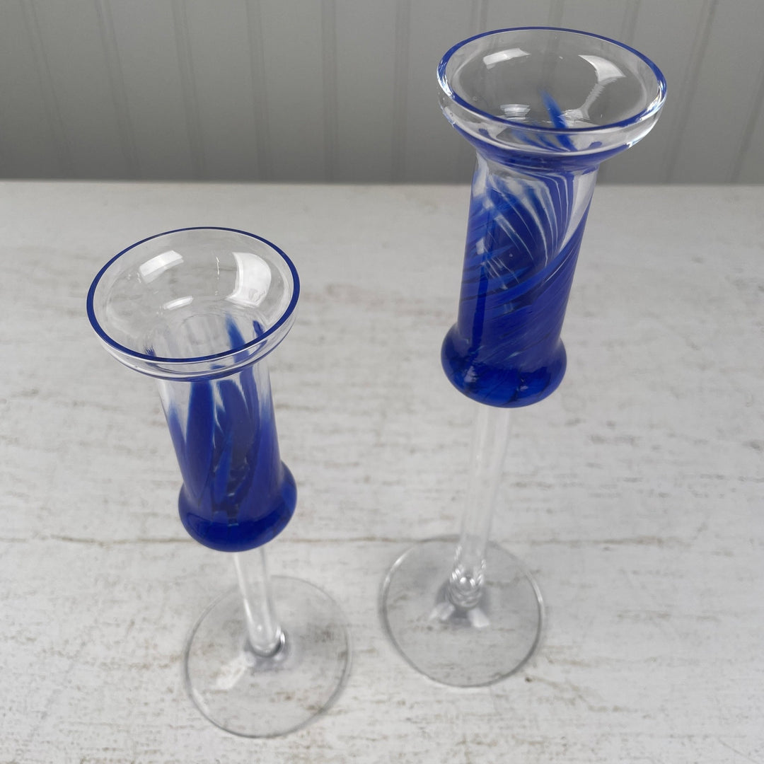 Vintage glas lysestager - Mission Afrika Genbrug